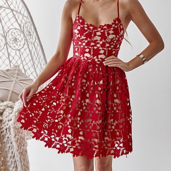 Mura Boutique Dresses & Skirts - New! Two Sisters Red Elektra Lace Up dress